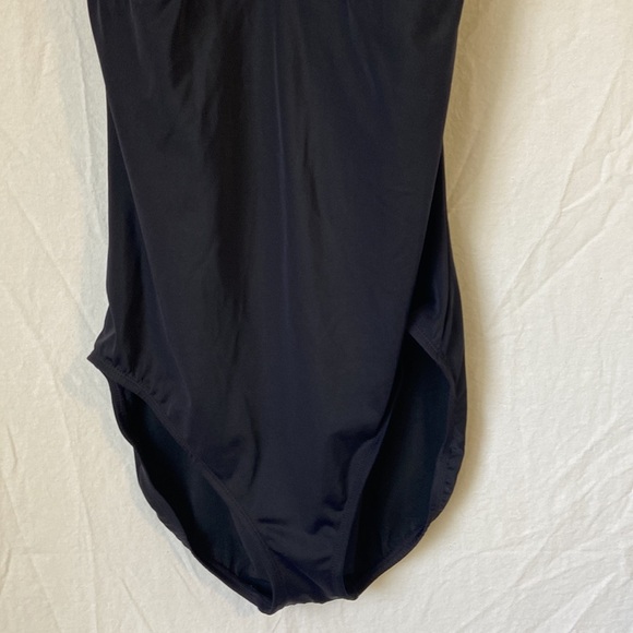 Nautica Black and White One Piece Halter Style Swimsuit Size 16 - Picture 3 of 8